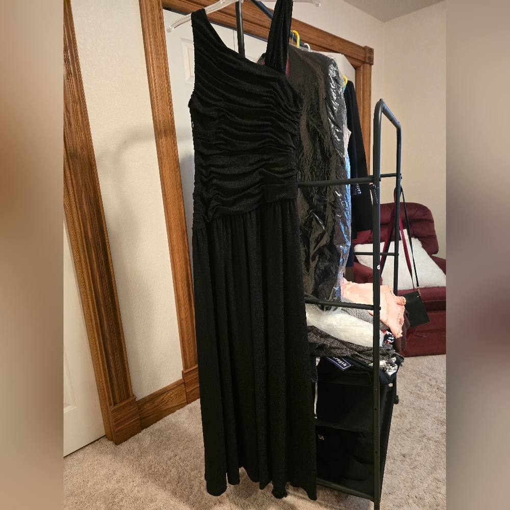 DKNY Black Asymmetric Gown